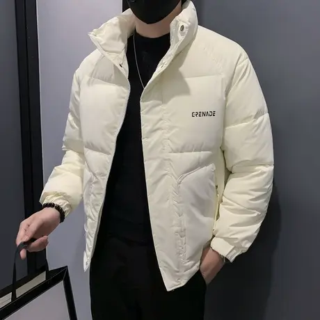 冬季轻熟棉服男纯色简约ins高级感痞帅立领短款防风加厚棉衣外套图片