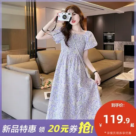 唐狮多巴胺穿搭碎花连衣裙女泡泡袖公主裙超仙裙子女夏季泡泡袖q3图片
