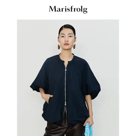 【运动休闲系列】玛丝菲尔短外套春季花苞袖宽松运动外搭图片