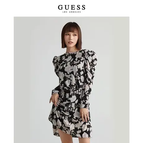 【38上新季】GUESS 女士宽肩廓形复古碎花连衣裙W2BK42KBDQ0图片