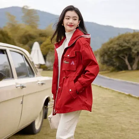 时尚气质保暖皮草派克服冬季新款淑女温柔宽松显瘦连帽外套图片