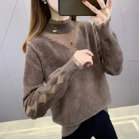 秋冬新款2023年女士毛衣女爆款时尚洋气蕾丝小个子春秋款打底衫潮图片