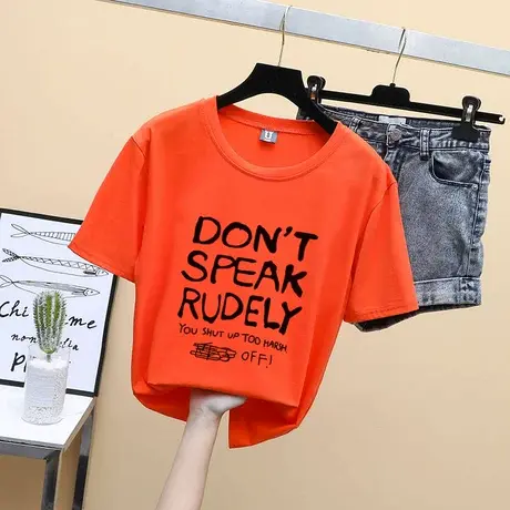 白色短袖t恤女宽松ins潮夏装2024新款韩版百搭超火cec半袖上衣服商品大图