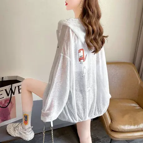 户外透气防晒衣女2023新款夏季韩版宽松大码薄款冰丝透明开衫外套商品大图