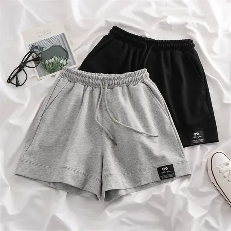 运动短裤女夏季2025新款薄款宽松显瘦阔腿裤子学生休闲裤抽绳ins商品大图