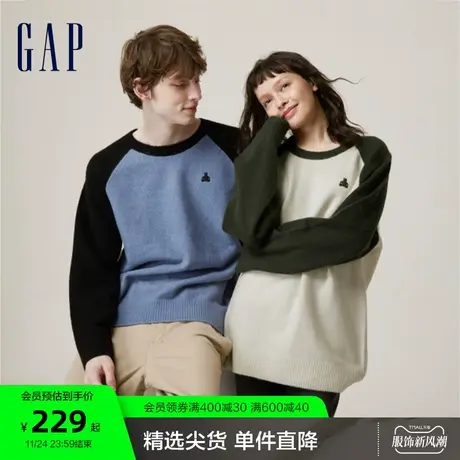 【断码优惠】Gap男女装春秋休闲宽松高级长袖针织衫毛衣718689图片