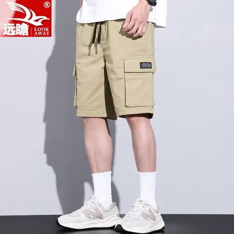 男士休闲短裤2023夏季新款潮牌宽松中裤男款纯棉工装五分裤子男款商品大图