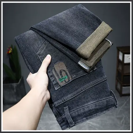 秋冬季弹力普陀西部牛仔裤子男士2024新款休闲高级感痞帅男裤冬天商品大图