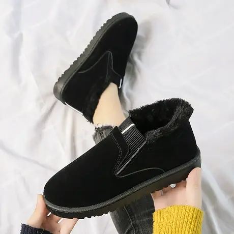 棉鞋女防滑平底2023秋冬季新款百搭保暖加绒加厚短靴子短筒雪地靴商品大图