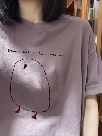 复古chic港味纯棉短袖正肩t恤女ins潮夏季oversize设计感宽松上衣图片