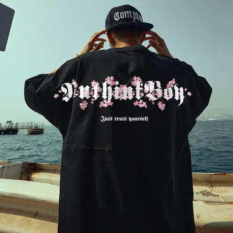 Nuthink美式街头字母短袖T恤男潮牌ins半截袖潮流半袖上衣夏季潮商品大图