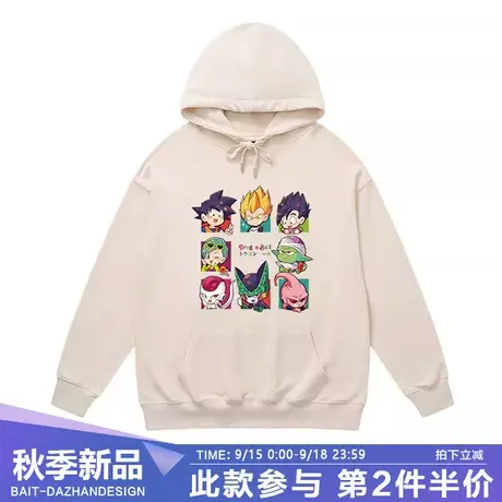 2023秋冬圆领卫衣男卡通动漫七龙珠印花潮流宽松休闲情侣装上衣商品大图