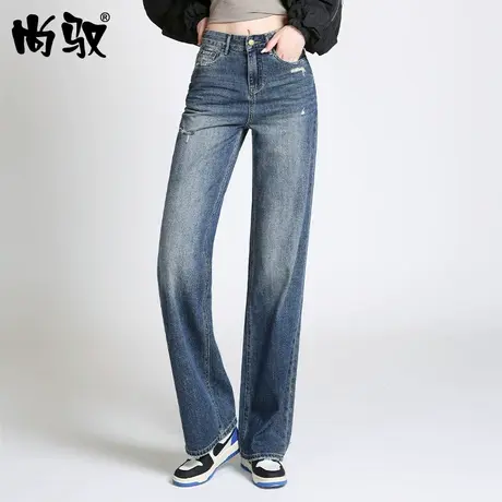 宽松牛仔裤女垂感阔腿2024年秋季新款显瘦百搭直筒拖地长裤潮ins商品大图