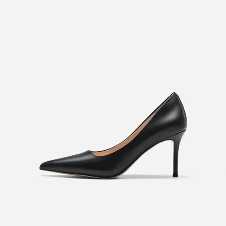 Nine West/玖熙2023年秋冬新款高跟鞋女尖头浅口细跟牛皮单鞋图片