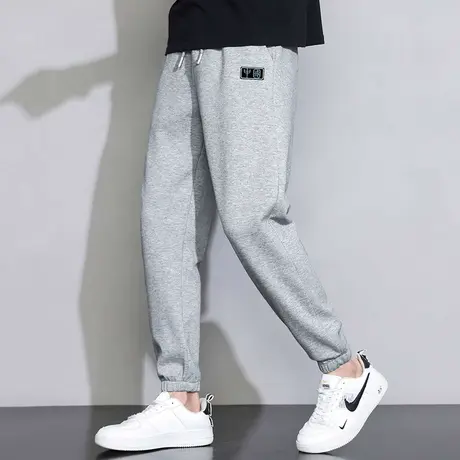 长裤子男2023新款春夏季休闲运动裤中国潮流抽绳小脚束脚九分卫裤商品大图