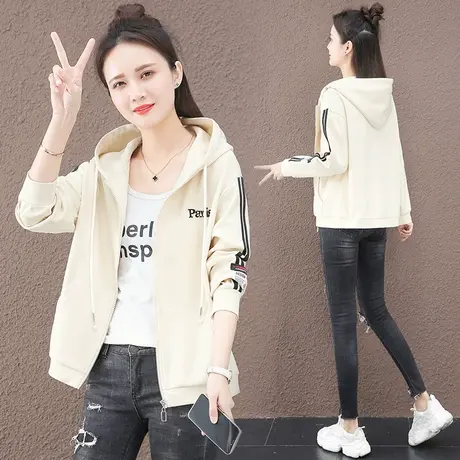 连帽卫衣外套女春秋2023年新款爆款时尚百搭宽松上衣休闲运动开衫商品大图