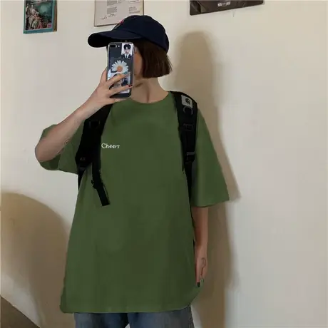 夏季新款小众设计感薄款ins潮宽松上衣服别致甜酷白色短袖T恤女装图片