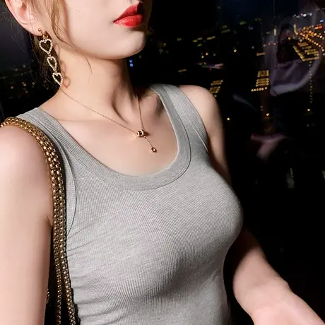 辣妹白色运动背心吊带女夏季设计感小众内搭外穿短款甜辣打底上衣商品大图