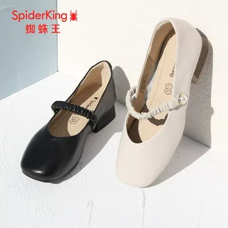 SPIDER KING/蜘蛛王玛丽珍鞋真皮2023春商场新款单鞋女一字晚晚鞋商品大图