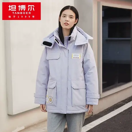坦博尔短款羽绒服女2022年新款设计感小众工装小个子保暖外套冬图片
