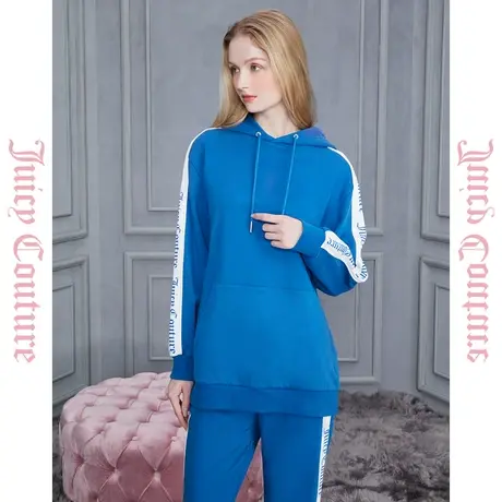 Juicy Couture橘滋2023新款美式甜心logo撞色条连帽女式卫衣商品大图