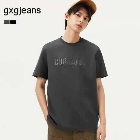 gxg.jeans男装 多色立体字母印花宽松休闲圆领短袖T恤 25年夏新品图片