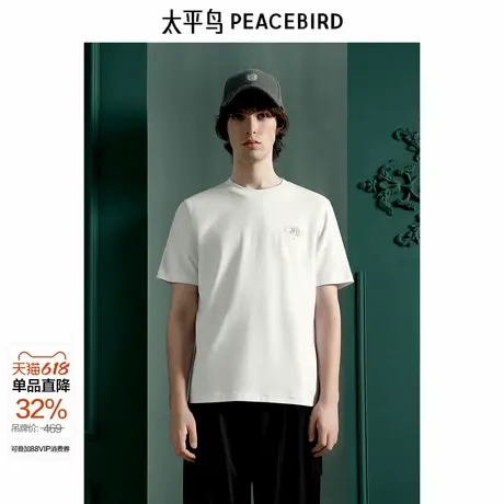 【商场同款】太平鸟男装T恤刺绣Daria ong联名短袖潮 B1CNE4914图片