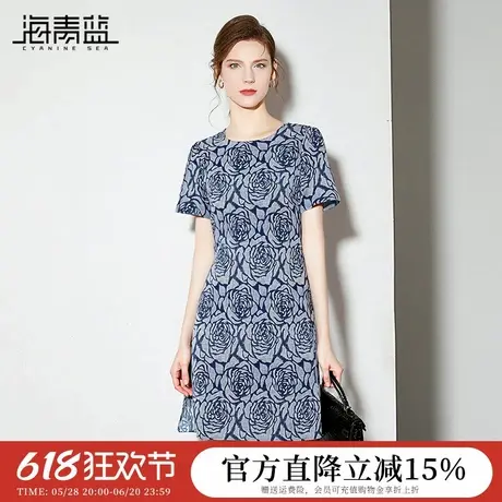 海青蓝 连衣裙夏女2025新款女装高级时尚气质设计感小众女士裙子图片