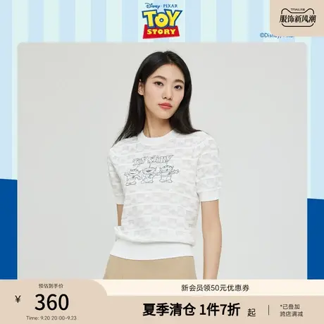 【迪士尼玩具总动员系列】PRICH23夏新款珠片图案圆领针织衫图片
