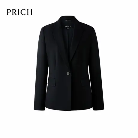 PRICH绵羊毛时尚职场干练戗驳领西装2025秋冬新款气质收腰外套女商品大图