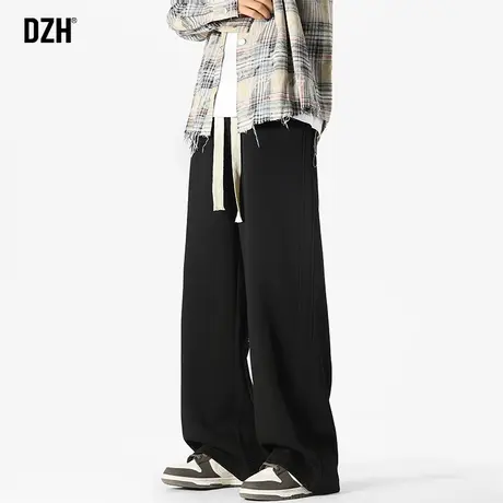 男士黑色垂感休闲卫裤男款秋季宽松运动裤百搭裤子2025新款直筒裤商品大图