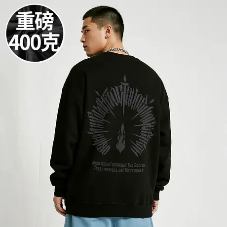【胖子男装】300斤大码男装潮男美式复古加肥加大码胖子卫衣春秋商品大图