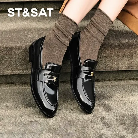 星期六新款一脚蹬乐福鞋软底舒适上班族小皮鞋轻职风小众百搭鞋子商品大图