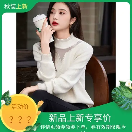 时尚气质毛衣2023年冬季新款半高领百搭修身温柔加绒厚款套头内搭商品大图