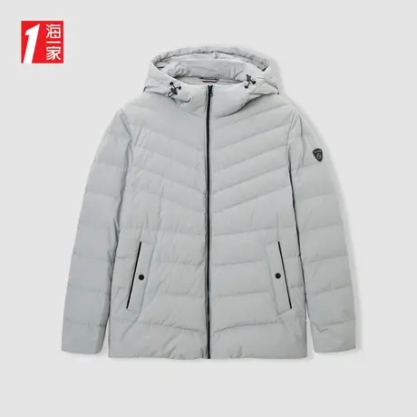 海一家保暖连帽冬季外套简约休闲基础日常时尚青年男士羽绒服图片