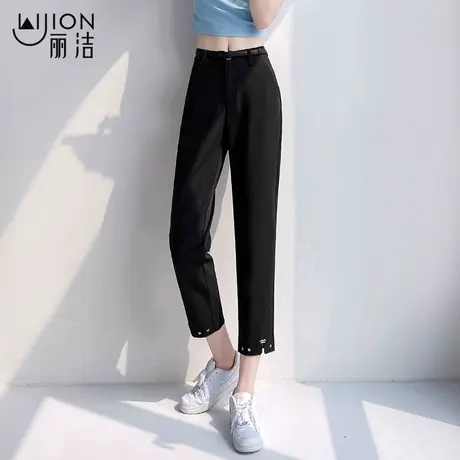 丽洁2023新款七分裤女裤子夏季薄款西装裤休闲裤高腰直筒裤烟管裤商品大图