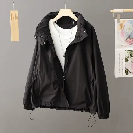 美式复古户外防晒冲锋衣外套女春秋季2023年新款工装运动夹克上衣图片