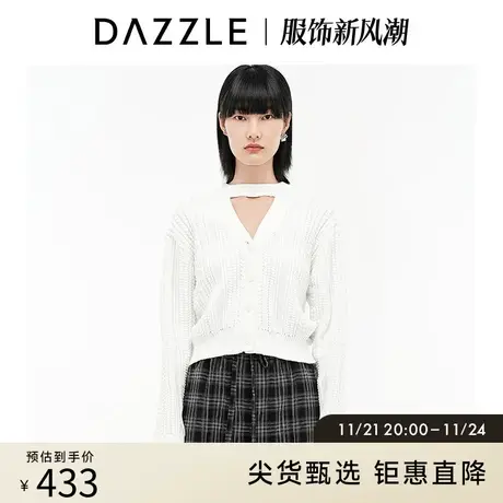 DAZZLE地素奥莱 麻花粗针小众套头针织衫毛衣女2D4E4291B图片