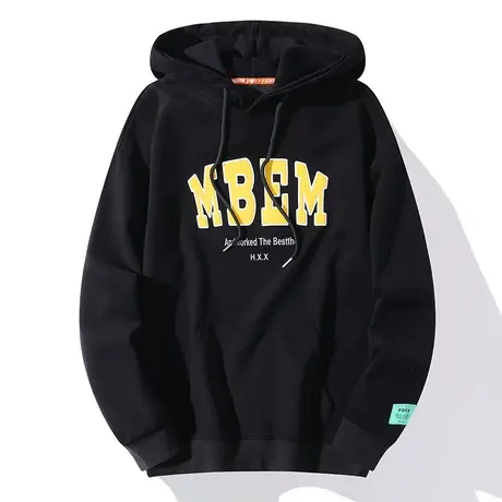 春秋季男士圆领卫衣2022新款连帽套头百搭贴标宽松潮流长袖上衣男商品大图