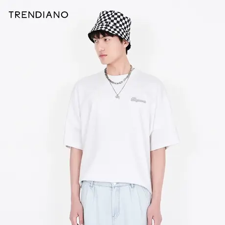 TRENDIANO夏季官方潮牌男装新款时尚潮流美式宽松圆领短袖T恤商品大图