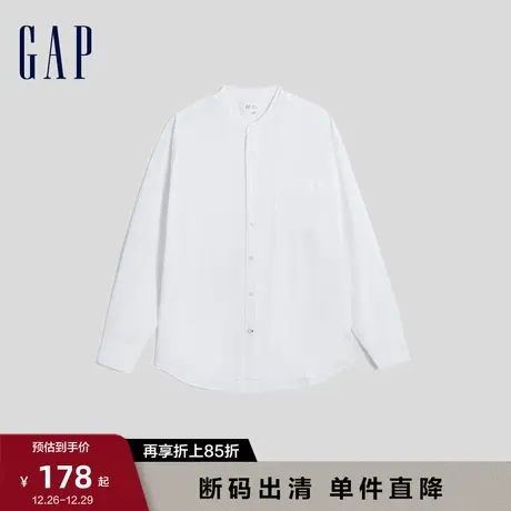 Gap男装秋宽松高级时尚长袖衬衫舒适高级通勤休闲男士上衣789388图片
