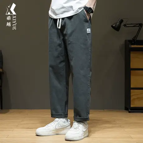 希越美式休闲裤子男2024春季潮牌直筒长裤宽松大码男士工装运动裤商品大图