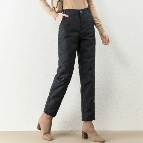 妈妈羽绒裤外穿时尚2023新款加厚冬季休闲鸭绒裤女中老年直筒棉裤商品大图