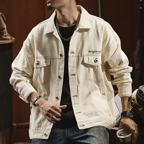 百搭男士工装夹克大码时尚休闲宽松外套男春秋复古潮流男款外套商品大图