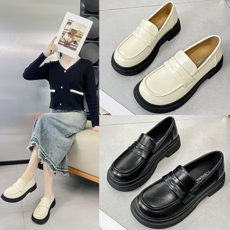 厚底乐福鞋女2024新款春季女鞋子法式玛丽珍鞋英伦风jk单鞋小皮鞋商品大图