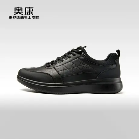 奥康男鞋2023秋季新时尚拼接百搭休闲鞋男系带舒适运动鞋慢跑鞋商品大图