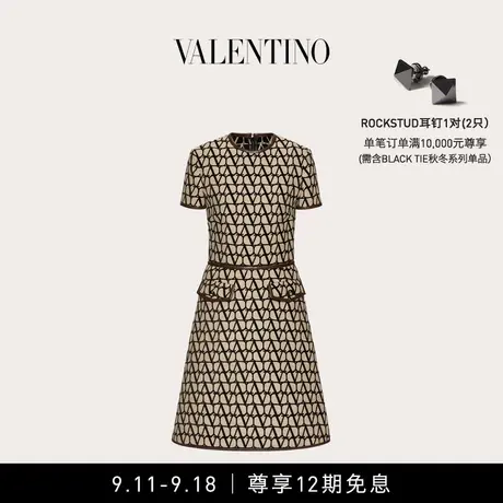 【12期免息】华伦天奴VALENTINO女士V标志印花连身裙图片