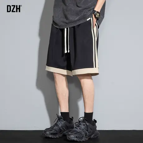 男士休闲运动短裤男夏季薄款黑色冰丝裤2023新款速干五分裤篮球裤商品大图