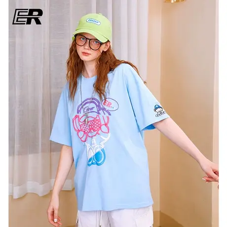 ER X半袖街头潮牌休闲趣味情侣T恤商品大图
