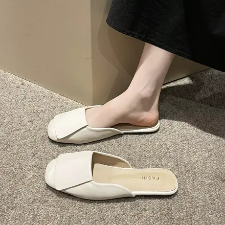 2023夏季新款包头半拖鞋女外穿百搭懒人凉拖平底软半托单鞋女鞋子商品大图